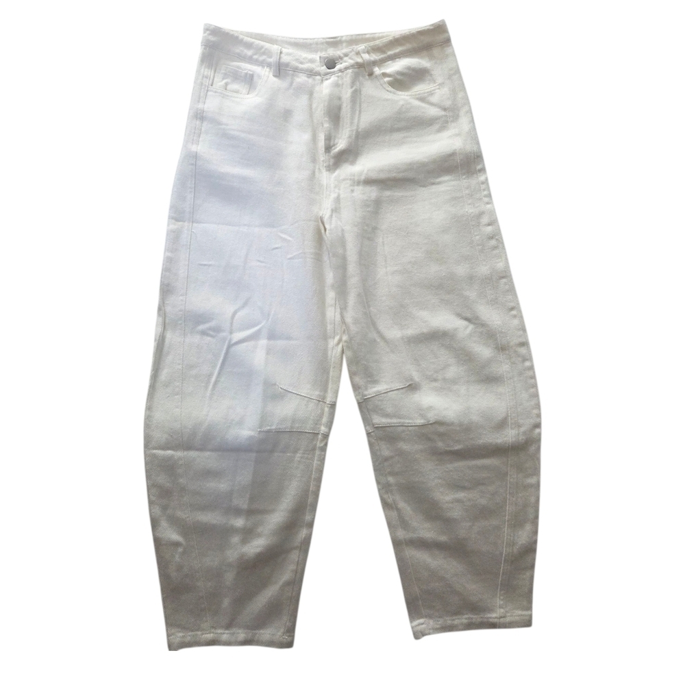 Boutique White High Waisted Paneled Mom Jeans M